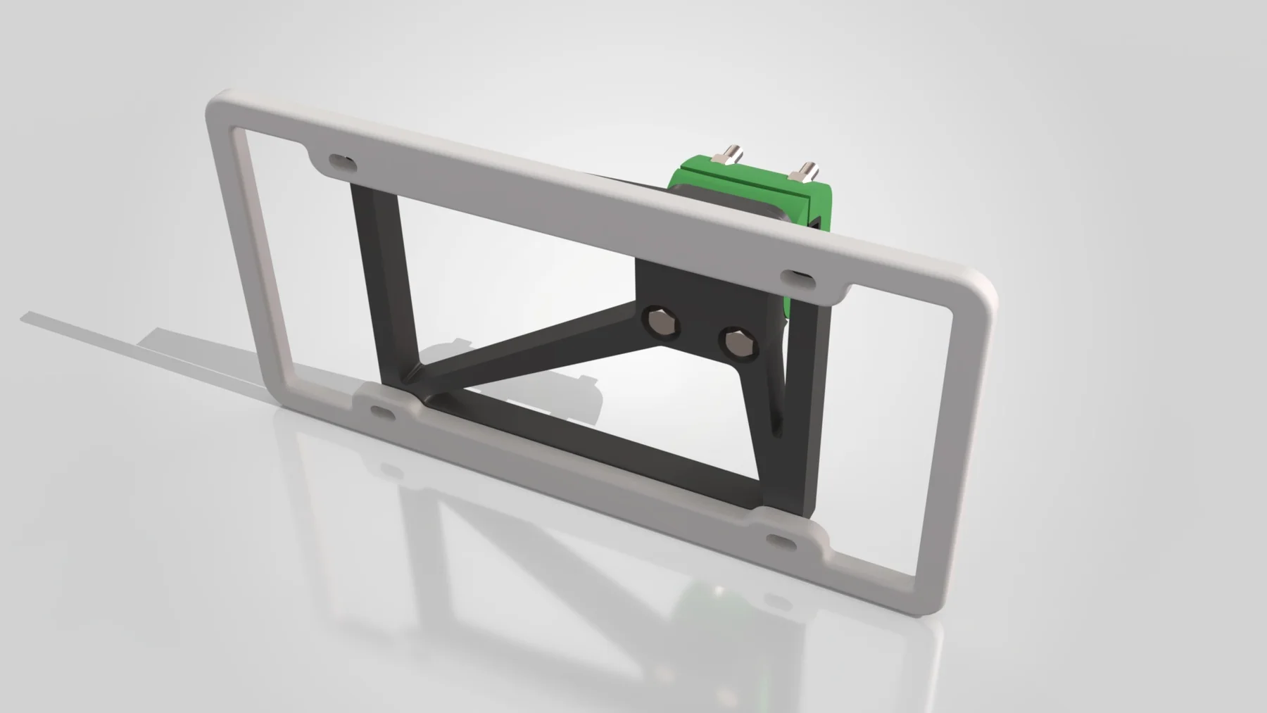 KT-26 tow hook mounting system shown with optional KT-34 Front License Plate Frame