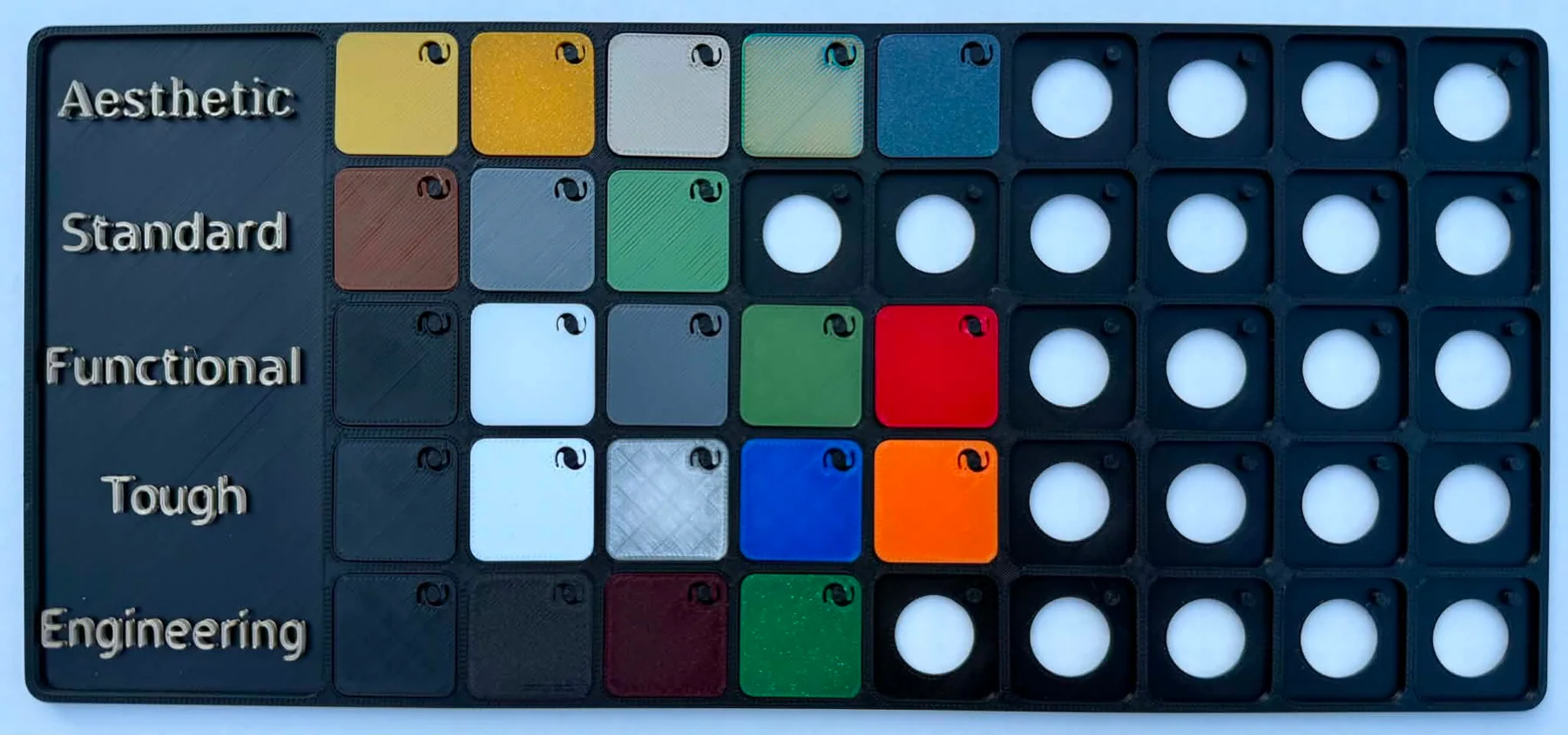 Physical KramzarTech material and color reference palette