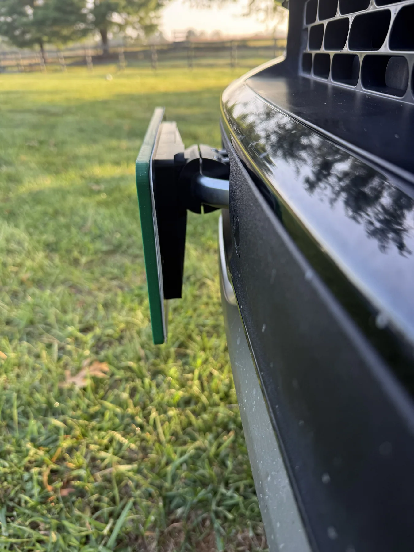 KT-26 installed on the Rivian tow hook with optional KT-34 frame